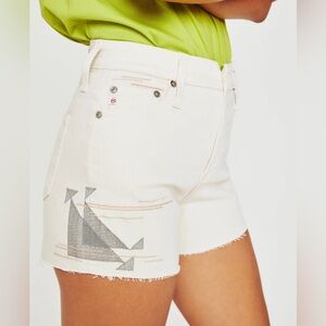Adriano Goldschmied Alexxis Shorts High Waist Cut Off Cream Denim Shorts Sz 27?